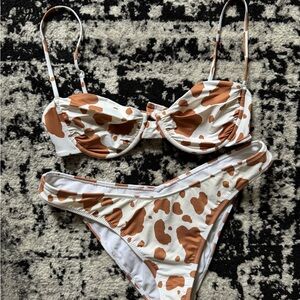 Cow Print Bikini Set